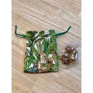 Dice Bag + Matching Dice Set – Handmade Gift for RPG Players - Cheetahs Retreat